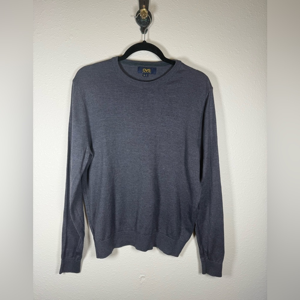 OVS Italian Brand  Women’s Gray Crew Neck Sweater Light Weight Preppy Classic M